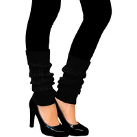 Oblique Unique Sexy Damen Stulpen Schwarz - Beinstulpen Damen & Mädchen für 80er Jahre Outfit 80s Motto Party Fasching Karneval Tanzen Aerobic Kostüm Accessoires - Einheitsgröße