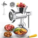 Manueller Fleischwolf, Wursthersteller, Fleischwolf aus Edelstahl, Fleischwolf für den Hausgebrauch, Fleischwolf, Hackfleisch, Küchenwerkzeug (Größe 5)