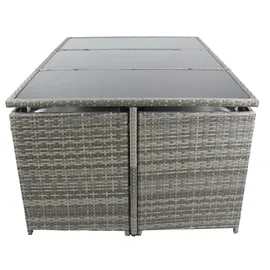 VCM 7-tlg Sitzgruppe Gartenmöbel Set Rattan Raloso