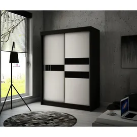altdecor Kleiderschrank, Schwarz, Weiß, Holzwerkstoff, 120x215x67 cm, Schlafzimmer, Kleiderschränke