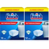 Finish Maschinenpfleger Tabs – Spülmaschinentabs gegen Schmutz und Fett im Inneren der Spülmaschine – Jahresvorrat mit 12 Geschirrspülreiniger Tabs (Packung mit 2)