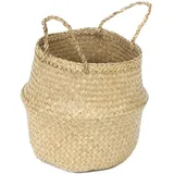 Compactor - Seegras Aufbewahrungskorb Belly, handgeflochten, natur, Größe M 27 x 27 x 26 cm