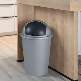 Home4You Abfalleimer 50 l Schwarz/Grau