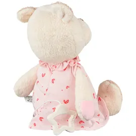 Sterntaler Spieluhr L Bär Betty, Kinder- und Babyspielzeug, kuschliger Flausch und bedrucktes Jersey, herausnehmbares Spielwerk, Sternengriff, Melodie: Brahm’s Wiegelied, 29×25×9,5 cm, cremeweiß