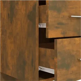 vidaXL Kopfteil mit Nachttischen Räuchereiche Holzwerkstoff