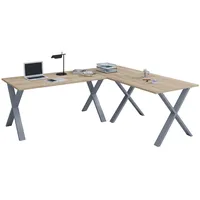 VCM Holz Schreibtisch Eckschreibtisch schlicht 130x130 Form links oder