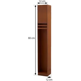 LUCANDE Außenleuchte Metall 80 cm 1-flammig spritzwassergeschützt braun