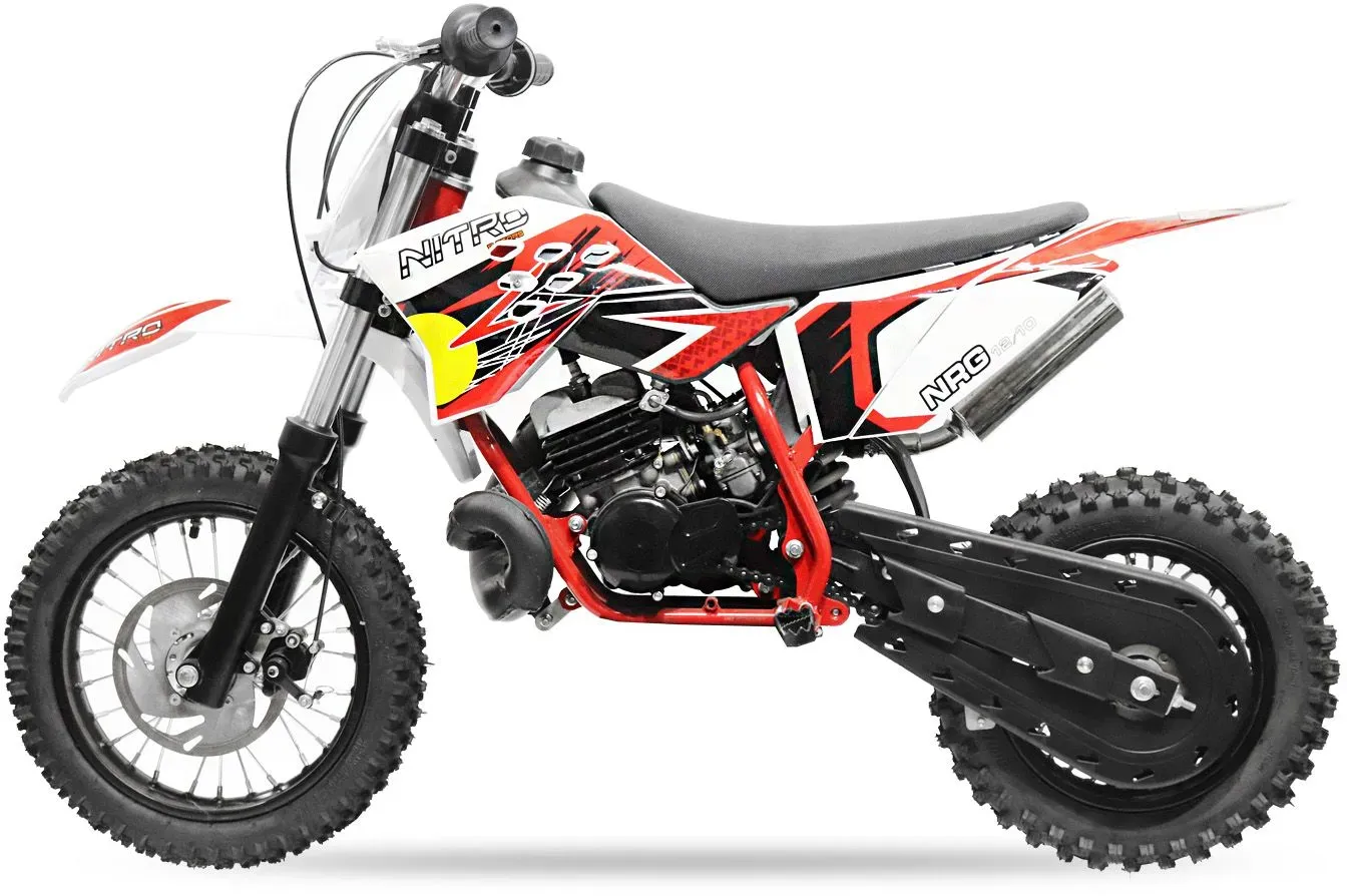 NITRO MOTORS 50ccm mini Kinder Dirtbike NRG50 12/10 Zoll Offroad rot