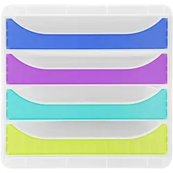 Exacompta 310399D 1x Exacompta, BIG-BOX Schubladenbox, 4 offene Laden, Serie Chromaline - Farben sortiert
