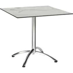 Tisch Firenze Silber/Marmor 80 x 80 cm