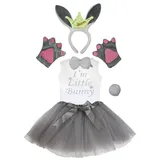 Petitebelle Kronen-Stirnband Bowtie Schwanz Handschuhe Hemd Rock 6pc Mädchen-Kostüm 1-2 Jahre Hase