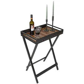 Wenko Beistelltisch Taba schwarz mit Tablett Mod. zertifiziertes Akazienholz