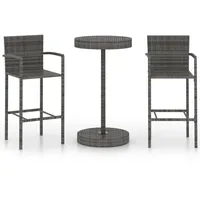 vidaXL Gartenbar-Set 3-tlg. Grau