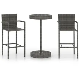 vidaXL Gartenbar-Set 3-tlg. Grau