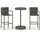 vidaXL Gartenbar-Set 3-tlg. Grau