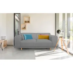 2-Sitzer ANDAS "Maroon", grau (hellgrau), B:200cm H:82cm T:96cm, Struktur grob ( 100% POLYPROPYLEN, Struktur fein ( 100% Polyester), Struktur (100% Polyester), Sofas, 2-Sitzer-Sofa Polstermöbel, in skandinavischem Design, mit losen Kissen