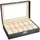Intirilife Uhrenbox mit 12 Steckplätzen aus Holz 30x20x8 cm Schwarz