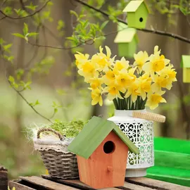 Relaxdays Deko Vogelhaus Grün,Hellblau