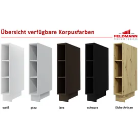 Feldmann-Wohnen Klapphängeschrank Kvantum (1-türig, 1 Fach, Türanschlag oben, Soft-Close, 1-St., Fronten mit dekorativen Fräsungen und leicht abgerundeten Ecken) 30x36cm lava - vanille matt (Q-W4B/30) gelb