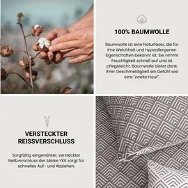 SCHIESSER Bettwäscheset Mabel 80x80+135x200cm grau/weiß