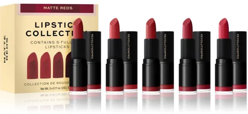 Revolution PRO Lipstick Collection Lippenstift-Set Farbton Matte Reds 5 St.