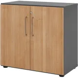 HAMMERBACHER Aktenschrank 928T2, V928T2/G/N/BS grafit, nussbaum 1 Fachboden 80,0 x 42,0 x 74,8 cm