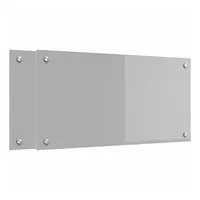 vidaXL Küchenrückwand 2 pcs Hellgrau 80 x 40 cm Gehärtetes Glas