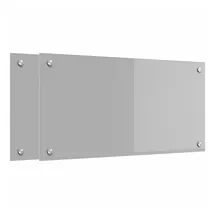 vidaXL Küchenrückwand 2 pcs Hellgrau 80 x 40 cm Gehärtetes Glas