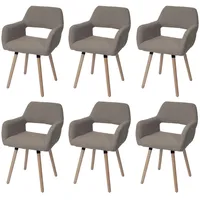 MCW 6er-Set Esszimmerstuhl MCW-A50 II, Stuhl Küchenstuhl Polsterstuhl, Holz