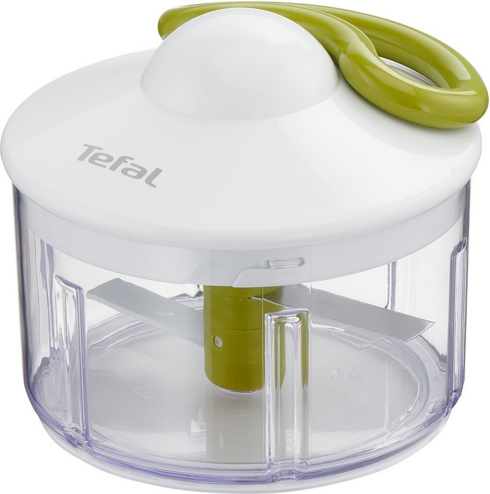 Tefal Gemüsehacker 5 Sekunden Zerkleinerer, 500ml, Edelstahlklingen, rutschfest, Soft-Touch-Griff, Weiß/Grün grün|weiß