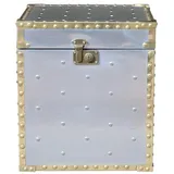 Casa Padrino Luxus Designer Aluminium Beistelltisch / Truhe - Art Deco Vintage