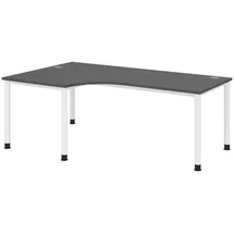 bümö Eckschreibtisch Serie-H Graphit / Weiß