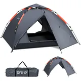 LuxusKollektion Kuppelzelt Camping Zelt 3 Personen Pop Up Wasserdicht 4 Jahreszeiten Backpacking