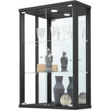 fif möbel Vitrine OPTIMA Hängevitrine/Glasvitrine 2x Glastür,perfekt für Sammler,Sammlervitrine schwarz