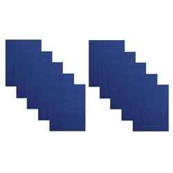 Betz 10 Stück Badvorleger Badematte PREMIUM 100% Baumwolle Größe 50x70 cm Qualität 650g/m2 Farbe royalblau