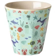 Rice mittelgroße Kinderbecher - blau Ø Ocean Print
