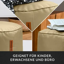 Green Bean Sitzhocker Pouf Kunstleder 43 x 30 x 30 cm Beige