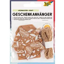 folia Geschenkanhänger natur Weihnachten 12 St.