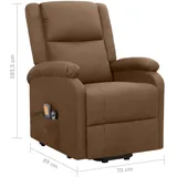 vidaXL Massagesessel mit Aufstehhilfe Polyester 89 x 103,5 x 89 cm Braun
