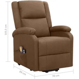 vidaXL Massagesessel mit Aufstehhilfe Polyester 89 x 103,5 x 89 cm Braun