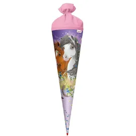 ROTH Schultüte Roth Schultüte Blumenpferde, 70cm, rund, Filzverschluss,