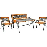 Mojawo 4tlg Gartengarnitur Gartenmöbel Outdoormöbel Gusseisen Wetterfest - Schwarz