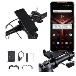 K-S-Trade für Asus ROG Phone 2 Smartphone-Halterung, (Handyhalterung das Fahrrad Halter Lenkstange Fahrradhalterung) schwarz