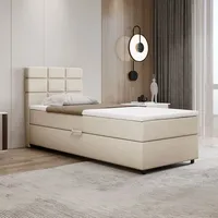 Panda möbel Boxspringbett 90x200, mit Bettkast und Topper -