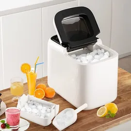 Goplus Eiswürfelmaschine von 15 kg/24H, Eiswürfelbereiter mit 2 Würfelgrößen, 2L Wassertank, Selbstreinigungsfunktion, Ice Maker mit Eisschaufel