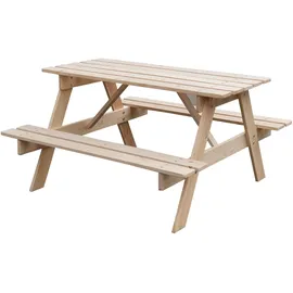 TIMBELA Kindersitzgarnitur aus naturholz- H50 x 90 x 90 cm - Natur