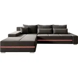 Juskys Sofa Davos mit Schlaffunktion, Bettkasten, & - Dunkelgrau