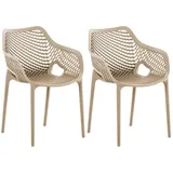 CLP Air XL Stapelstuhl 57 x 60 x 81 cm schlamm 2er Set