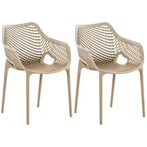 CLP Air XL Stapelstuhl 57 x 60 x 81 cm schlamm 2er Set