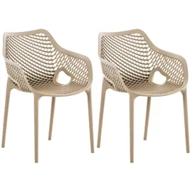 CLP Air XL Stapelstuhl 57 x 60 x 81 cm schlamm 2er Set